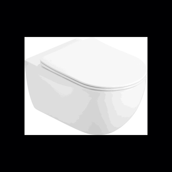 MEXEN - Carmen Závěsná WC mísa Rimless Tornado včetně sedátka s slow slim, duroplast, bílá lesk 3088L4000T
