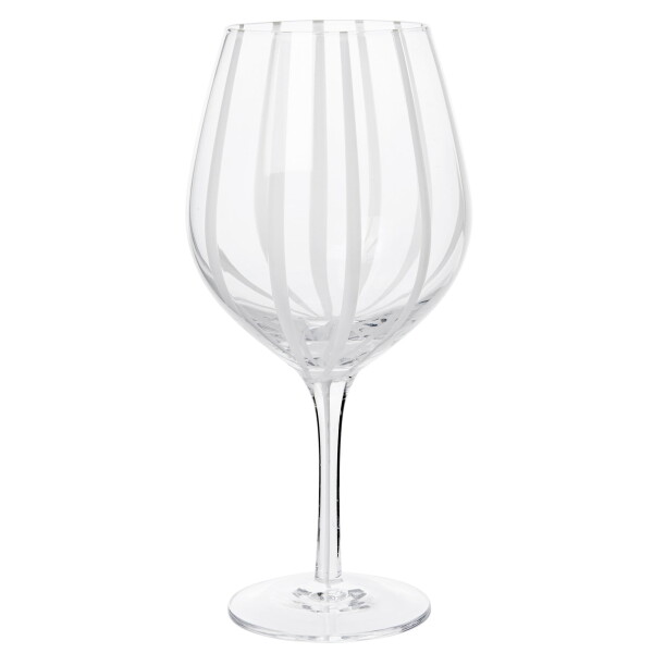 Broste Sklenice na červené víno White Stripe 650 ml, bílá barva, čirá barva, sklo