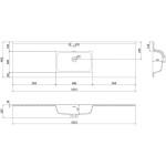 MEXEN - Otis umyvadlo zapuštěné do desky 161 x 46,5, bílá lesk 25181600