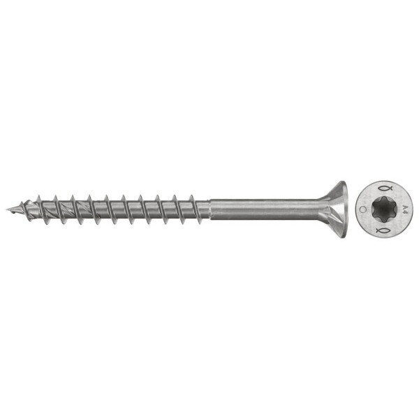 Fischer 574126 šrouby do dřevotřísky 4.5 mm 70 mm TX Nerezová ocel 100 ks