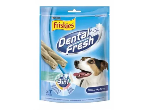 Purina Friskies DentalFresh 3 v 1 'S' 100g / Pamlsky pro psy (7613033432019)