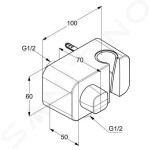 KLUDI - A-Qa Nástěnné kolínko s držákem sprchy, chrom 6556205-00