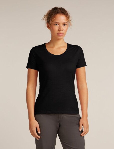 Dámské merino triko krátký rukáv ICEBREAKER Wmns Merino 150 Tech Lite SS Scoop Tee, Black velikost: XS