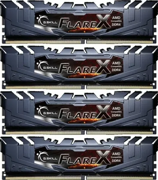 G.SKill FlareX AMD 64GB (4x16GB) 3200 MHz černá / DDR4 / CL16-18-18-38 / 1.35V / XMP 2.0 (F4-3200C16Q-64GFX)