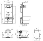 IDEAL STANDARD - ProSys Set předstěnové instalace ProSys, klozetu a sedátka Connect Air, Aquablade, SoftClose R040001