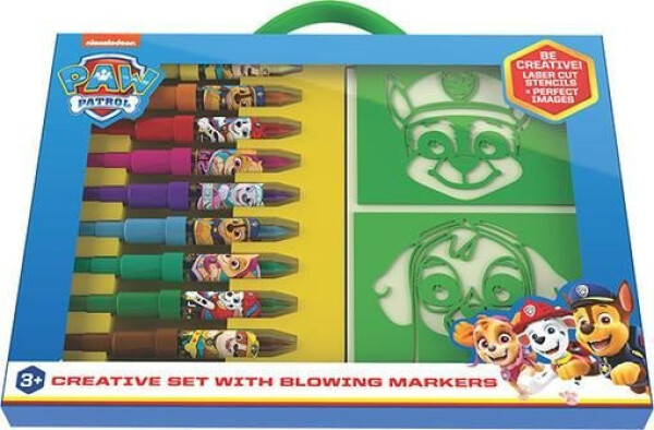Tlapková patrola - Kreativní set s foukacími fixy