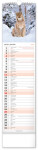 Nástěnný kalendář vázankový/kravata 2026 NOTIQUE - Lesní zvěř – Lesná zver, 12 x 48 cm