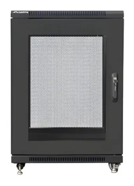 Lanberg FF01 15U 19" černý / Stojanový rozvaděč / 600×800 mm / Flat pack / Perforované dveře / Volně stojící (FF01-6815-23B)
