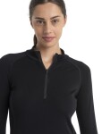 Dámské merino tričko s dlouhým rukávem ICEBREAKER Wmns 300 MerinoFinePolar LS Half Zip, Black velikost: S