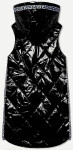 Černá lesklá vesta s lemovkami (7004BIG) odstíny černé 48