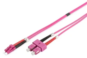 Digitus fialová / Optický patch kabel LC-SC / Multimode OM4 / Duplex / 1 m (DK-2532-01-4)