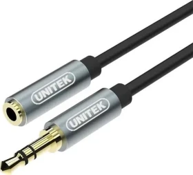 Unitek Y-C932ABK stříbrná / Prodlužovací kabel / Jack 3,5 mm / 1 m (Y-C932ABK)