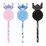 Colorino gumovatelné pero POM - POM, Stitch Fluffy, 12 ks, modrá náplň, displej, mix barev - 12ks
