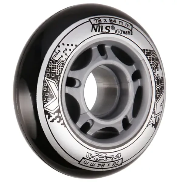 NILS Extreme PU 72x24 Kolečka černé (4ks) (5907695510645)