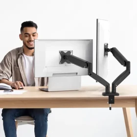 J5create Ergonomic Dual Monitor Mount černá / Držák monitorů / nosnost 16 kg / 17-32" / rotace 360° (JTSA102-N)