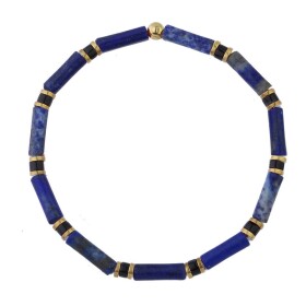 Luxusní pánský náramek Antonio Gold - sodalit, onyx, hematit, 20 cm Modrá