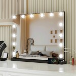 REA - Zrcadlo LED HOLLYWOOD Black HOM-12011