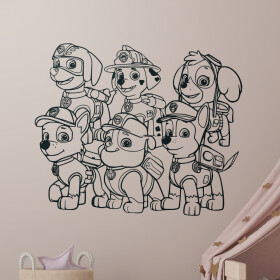Samolepka Tlapková patrola smečka Barva: černá, Velikost: 60 x 48 cm