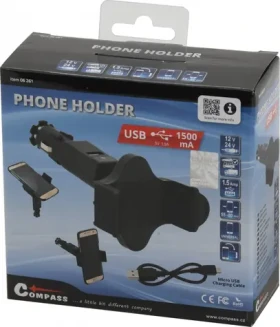 Compass SOCKET / Držák do auta / do zásuvky / 1x USB