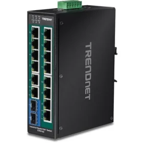 TRENDnet 16-portový průmyslový PoE+ switch / Switch / 14x Gigabit PoE+ / 2x SFP / 240 W / unmanaged / DIN-Rail (TI-PG162)