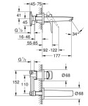 GROHE - BauLoop Umyvadlová baterie pod omítku s tělesem, 2-otvorová instalace, chrom 20289001