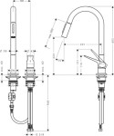 AXOR - Citterio M Dvouotvorová dřezová baterie, chrom 34822000