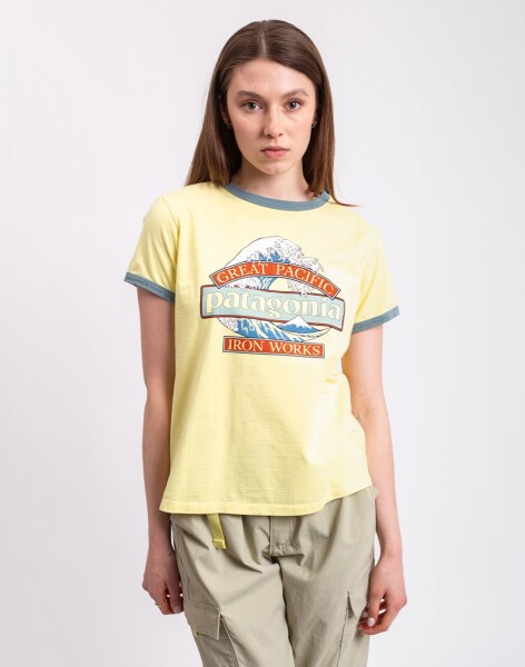 Tričko Patagonia W's Great Waves Ringer Tee Lemon Zest