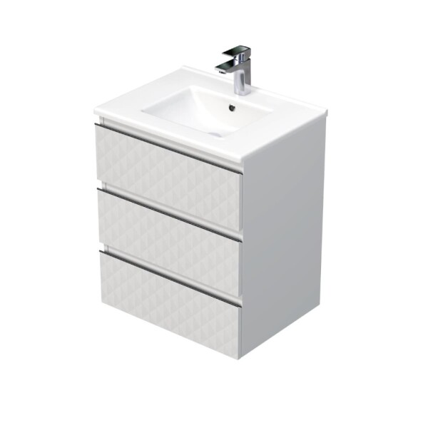 Koupelnová skříňka s umyvadlem SAT Cube Way 60x71x46 cm bílá mat CUBE3D603ZBMOD CUBE3D603ZBMOD