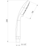 AQUALINE - Ruční masážní sprcha, 3 režimy sprchování, průměr 100, ABS/černá mat SC106