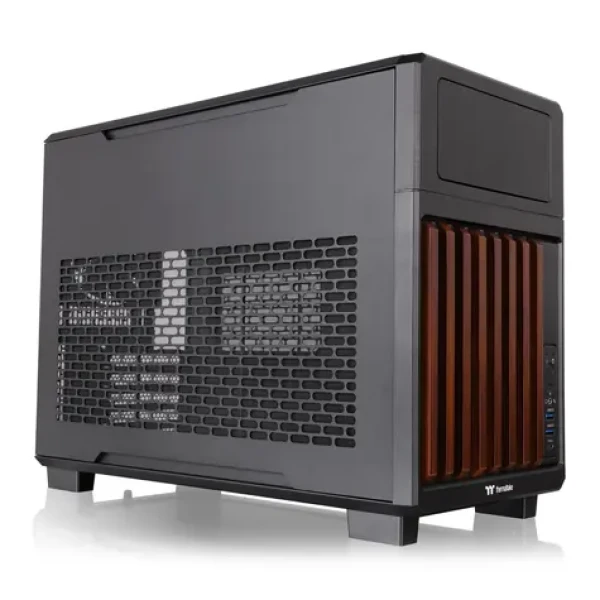 Thermaltake TR200 WS černá, dřevo / Micro ATX / 5,25" šachta / AIO 360 mm / 2x USB-A 3.2 / 1x USB-C 3.2 / bez zdroje (CA-11L-00S1NN-WS)