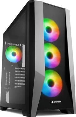 Sharkoon TG7M černá / ATX / 2x USB 3.0 / 4x 120mm / Bez zdroje / průhledná bočnice (4044951035069)