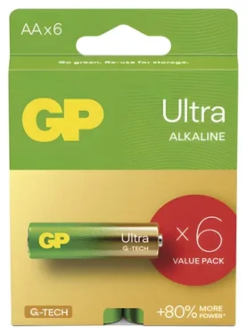 GP Ultra AA (LR6) / Baterie / Alkalická / 1,5 V / 6 ks (1013226000)