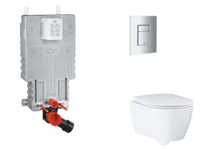 GROHE - Uniset Set předstěnové instalace, klozetu, sedátka SoftClose a tlačítka Skate Cosmopolitan, matný chrom SANI15BB2111