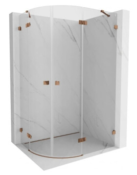 MEXEN/S - Lunar L sprchový kout čtvrtkruh křídlový pravá 100 x 90, transparent, růžové zlato 833L-100P-090L-60-00