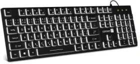 Rozbaleno - CONNECT IT Chocolate WhiteStar černá / Kancelářská klávesnice / podsvícená / CZ layout / USB / 1.5m / rozbaleno (CKB-5051-CS.rozbaleno)