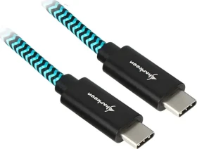 Sharkoon USB-C 3.2 Gen 2 černá, modrá / USB kabel USB-C - USB-C / Opletený / Hliníkové konektory / 0,5 m (4044951027132)