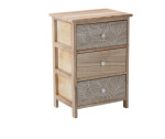 DumDekorace Komoda LUIZA se 3 zásuvkami - boho design, 40 x 29 x 58 cm