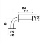 JIKA - Universum Držák toaletního papíru bez krytu, 150mm x 100mm x 500mm, bílý H3847220001101