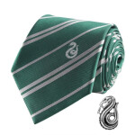 Harry Potter Kravata luxusní a pin v krabičce - Zmijozel