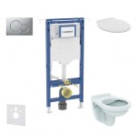 GEBERIT - Duofix Set předstěnové instalace, klozet Alpha se sedátkem, tlačítko Sigma01, matný chrom SANI11CD2103