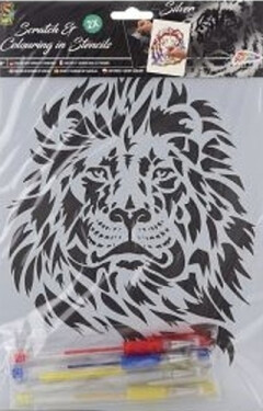 Vyškrabávací obrázek s gelovými pery - Tygr