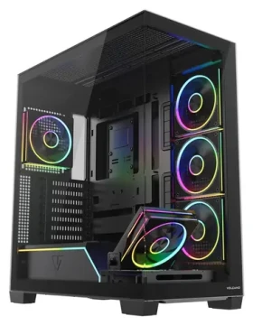 Modecom Volcano Stellar Plus ARGB 5F černá / Skříň / ATX / 1x USB-C / 2x USB 3.0 / 5x120mm ARGB / bez zdroje (AT-STELLAR-PLUS-5F-ARGB-10)