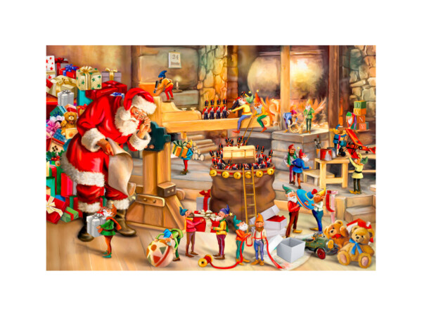 Wooden City Dřevěné Santa v práci XL 750 dílků