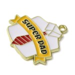 Kovový přívěsek - super táta - barevný - 24 x 25 x 1 mm - 1 ks