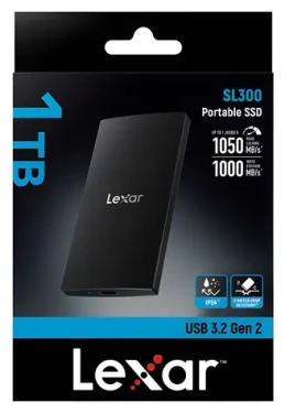 Lexar SL300 1TB / Přenosný SSD disk / USB 3.2 Gen 2 / čtení: 1050 MB/s / zápis: 1000 MB/s (LSL300001T-RNBNG)