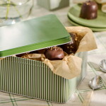 Ib Laursen Plechový box s víkem Green Stripes Large, zelená barva, kov