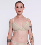 Dámská podprsenka GO Ribbed R Bralette - GRAY - sv. béžová M013 - SLOGGI GRAY L