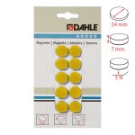 Dahle magnet plánovací, Ø 24 mm, 3 N, 10 ks, žlutý