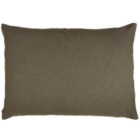 Ib Laursen Lněný povlak na polštář Chocolate 50 x 70 cm, hnědá barva, textil