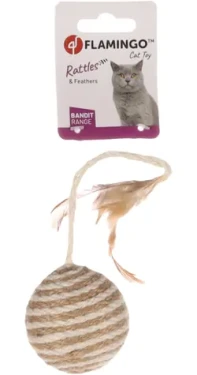 Flamingo Frits Hračka pro kočky Míček s jutou 6cm (FLA-561360)
